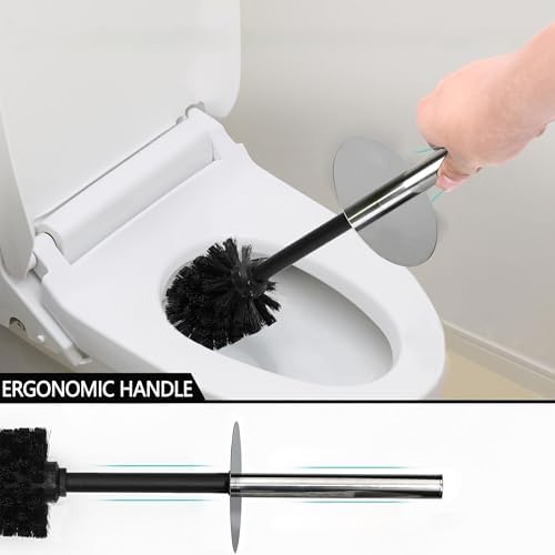 White Floral Design Resin Toilet Brush Holder Set