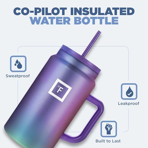 IRON FLASK Co-Pilot Insulated Mug With Straw Flip Cap 50 Oz