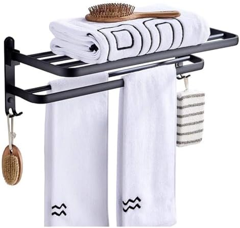 Tistm Aluminum Towel Rack 39cm Black