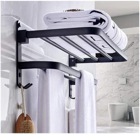 Tistm Aluminum Towel Rack 39cm Black