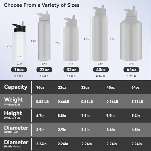 HASLE OUTFITTERS 16 oz Insulated Water Bottle for Kids