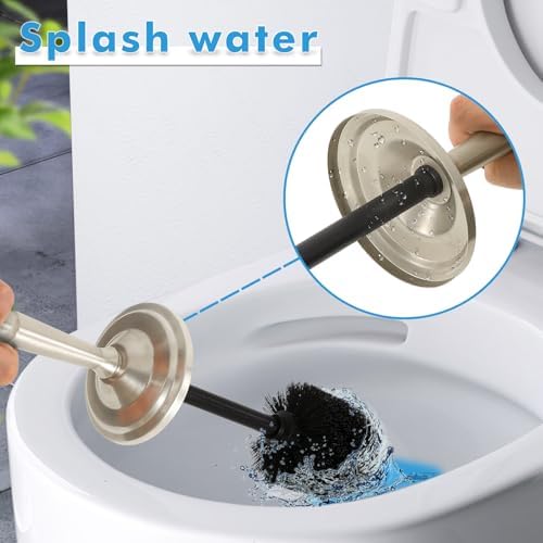 Space-Saving Stainless Steel Toilet Brush Holder