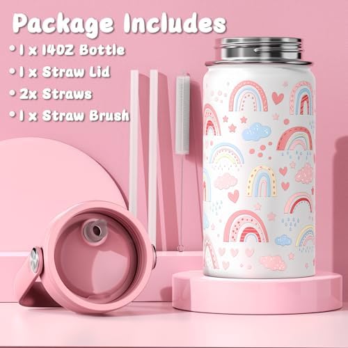 Sturdy 14oz Kids Insulated Straw Lid Water Bottle