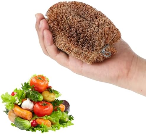 Natural Coconut Vegetable Scrubber with Hanging Loop