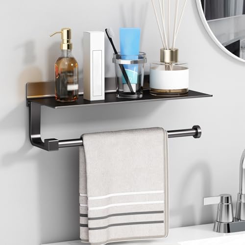 Danpoo Wall-Mounted Towel Holder with Shelf for Bathroom Kitchen