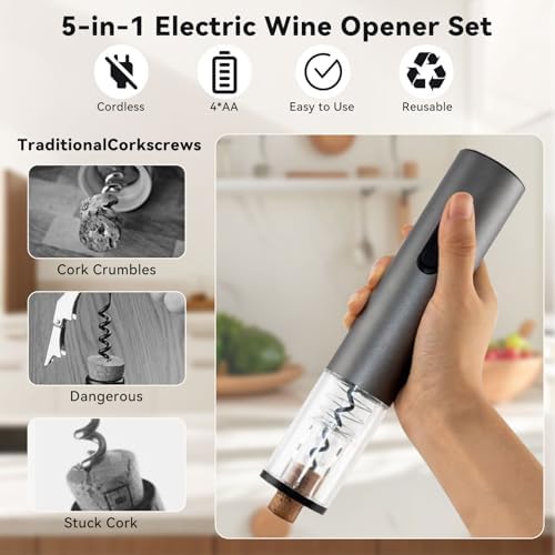 5-in-1 Electric Wine Bottle Opener Set