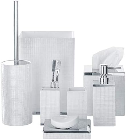 Creative Scents Estella White Toilet Brush Set
