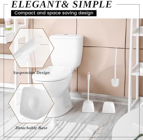 15-Set White Toilet Brush Set with Storage