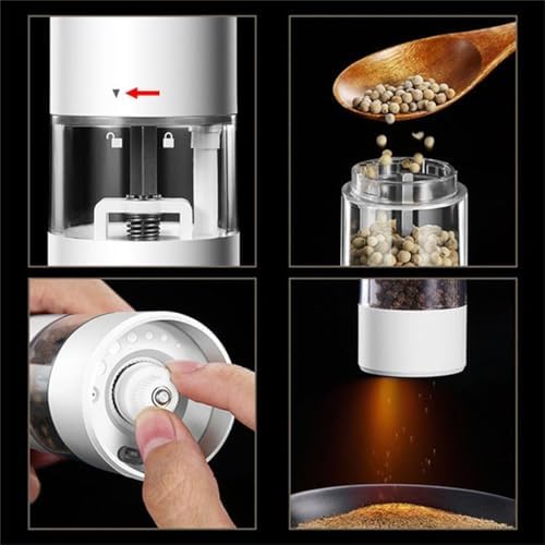 Rechargeable Black Pepper Grinder Kitchen Tool Electric Grey