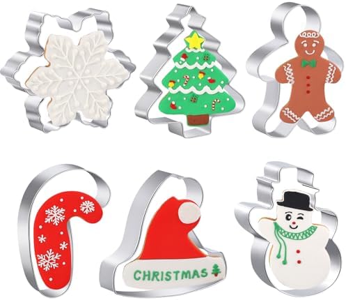 Big Set of 6 Christmas Cookie Cutters for Baking Fun