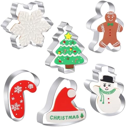 Big Set of 6 Christmas Cookie Cutters for Baking Fun