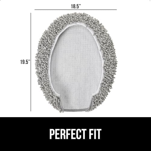 GORILLA GRIP Soft Chenille Toilet Lid Cover Gray 195x185