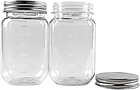 16oz Novelinks Clear Plastic Jars Screw-On Lid - 10 Pack