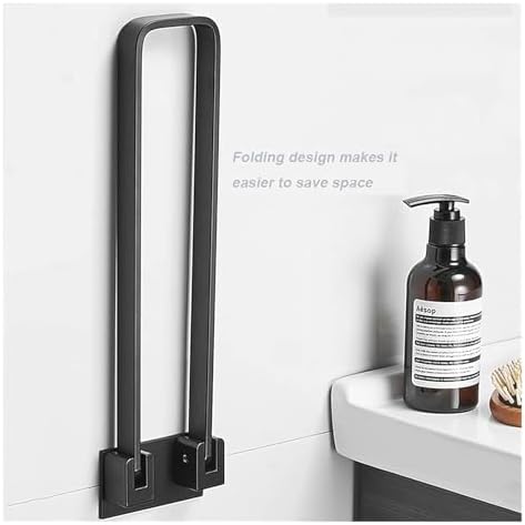 TiStm Double Towel Bar Wall-Mounted Black Aluminum Towel Rack