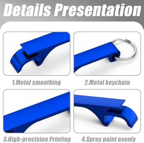 Personalized 30-Piece Aluminum Bottle Opener Keychains with Engraved Logo MARRILYTON