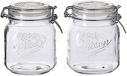 Mason Craft More Clear Glass Clamp Jars 1 Liter