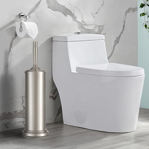 Space-Saving Stainless Steel Toilet Brush Holder