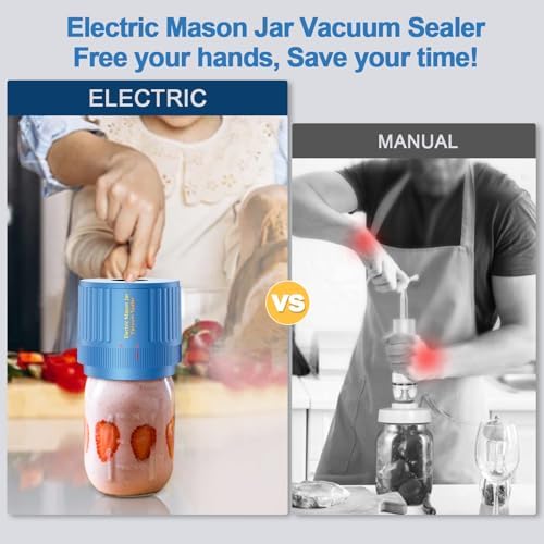 Electric Vacuum Sealer for Mason Jars - Extend Shelf Life Sealed Aseptically