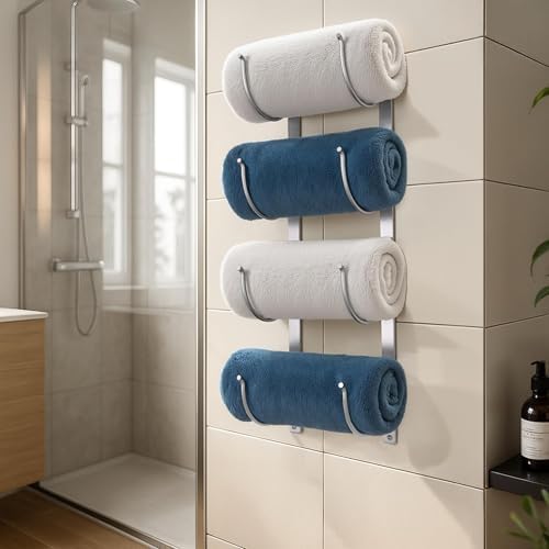 Styleful 4-Tier Towel Racks for Home and RV Use