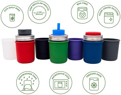Mason Jar Lifestyle 8oz Silicone Sleeve 2 Pack