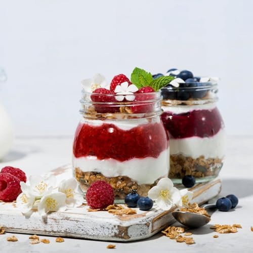 Keketin 10 Oz Glass Mason Jars Set of 24 with Silver lids