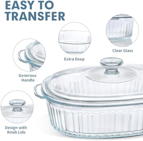 M MCIRCO 4-Piece Glass Casserole Baking Set