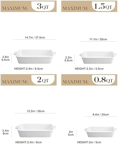 Malacasa Casserole Dishes for Oven Baking