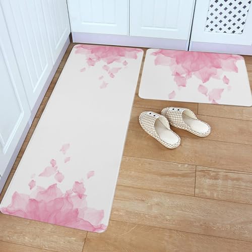 Cozy Pink Kitchen Rug 20x315 20x47 Non-Slip Soft Washable