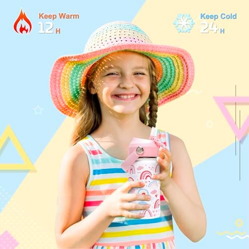 Sturdy 14oz Kids Insulated Straw Lid Water Bottle