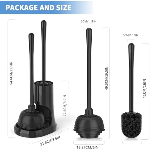 Uptronic Toilet Plunger and Bowl Brush Set