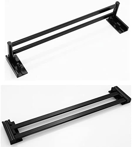 Sturdy Black Aluminum Towel Rack for Bathroom by TiStm