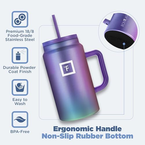 IRON FLASK Co-Pilot Insulated Mug With Straw Flip Cap 50 Oz
