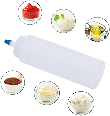 20 Pack 8oz Plastic Condiment Squeeze Bottles