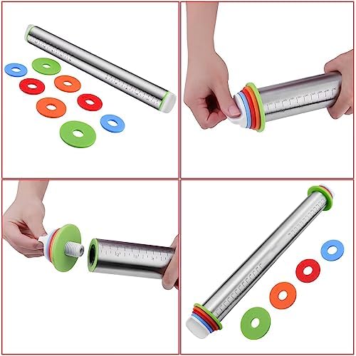 Adjustable Stainless Steel Rolling Pin Set