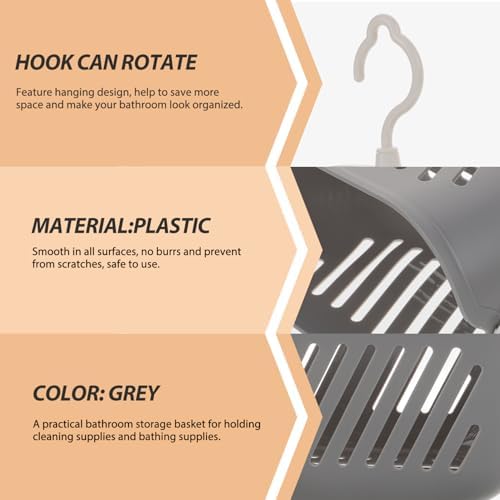 Hanging Shower Basket with Hook Handle for Home and Kitchen