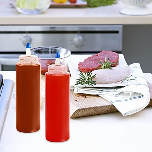 20 Pack 8oz Plastic Condiment Squeeze Bottles
