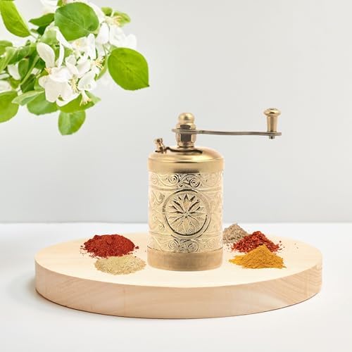 LaModaHome Vintage Mini Antique Copper Grinder - Gold