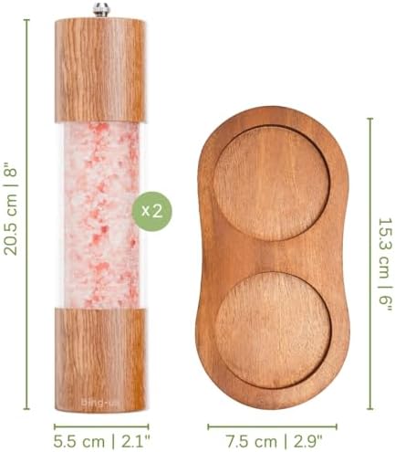 Elegant Wooden Salt and Pepper Grinder Set