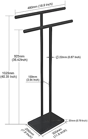 40 Inch Freestanding Towel Rack with Marble Base for Bathroom Perfect Gift