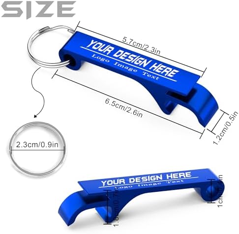 Personalized 30-Piece Aluminum Bottle Opener Keychains with Engraved Logo MARRILYTON