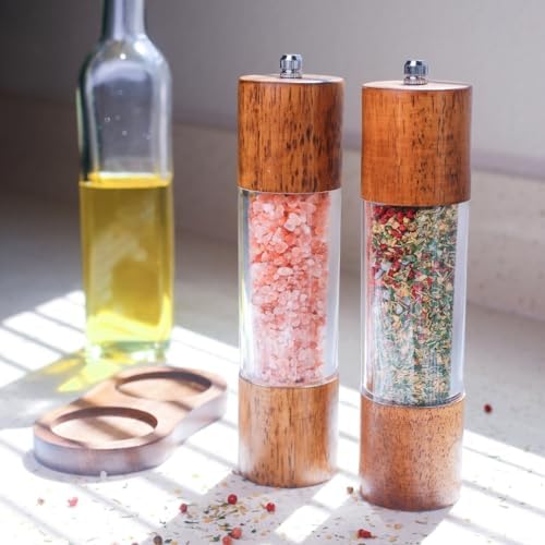 Elegant Wooden Salt and Pepper Grinder Set