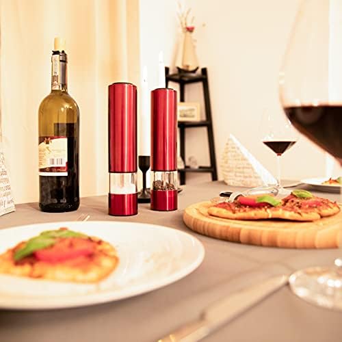 RelaxDays Electrical Pepper Mill Set of 2 Modern Design Red
