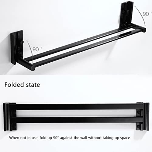 Sturdy Black Aluminum Towel Rack for Bathroom by TiStm