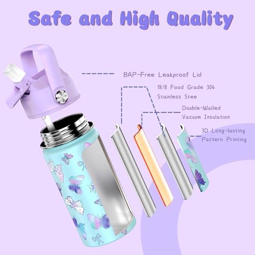 Safe Fun 14oz Insulated Water Bottle for Kids
