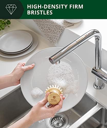 Bamboo Kitchen Scrub Brush with Handle - Durable and Effective