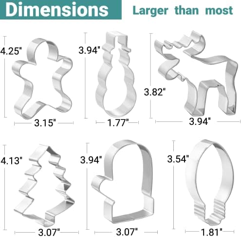 Christmas Cookie Cutters 6 Piece Set