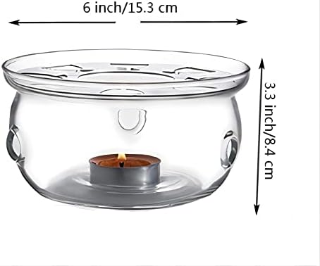 Glass Teapot Warmer with Borosilicate Glass and Tea Light Holder