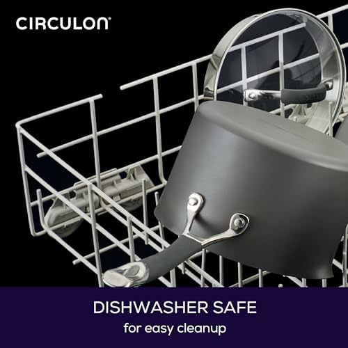 Circulon 83908 Radiance Hard Anodized Stock Pot 75 Quart Gray