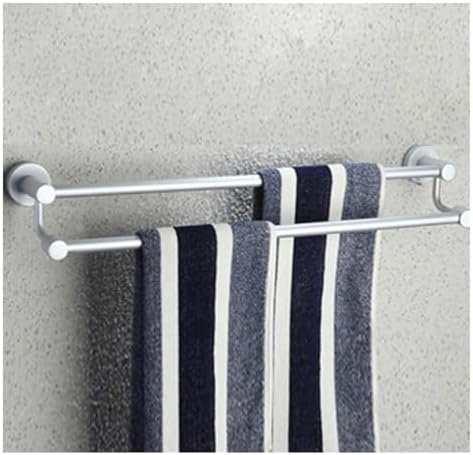 TiStm Double Rod Towel Holder Chromed Metal Round Base Modern Design