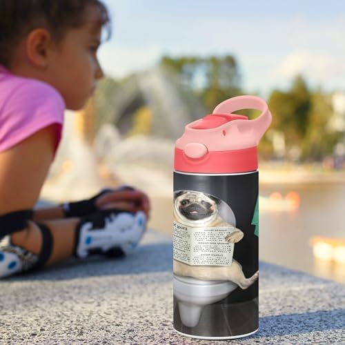 Funny Pug Insulated Water Bottle for Kids